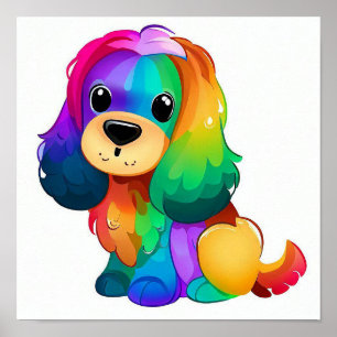Poster Cachorro-arco-íris bonito