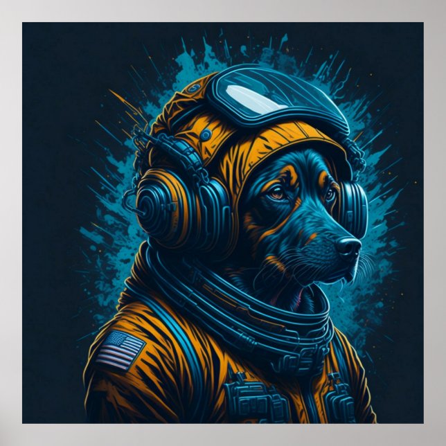 Poster Cachorro Astronauta (Frente)
