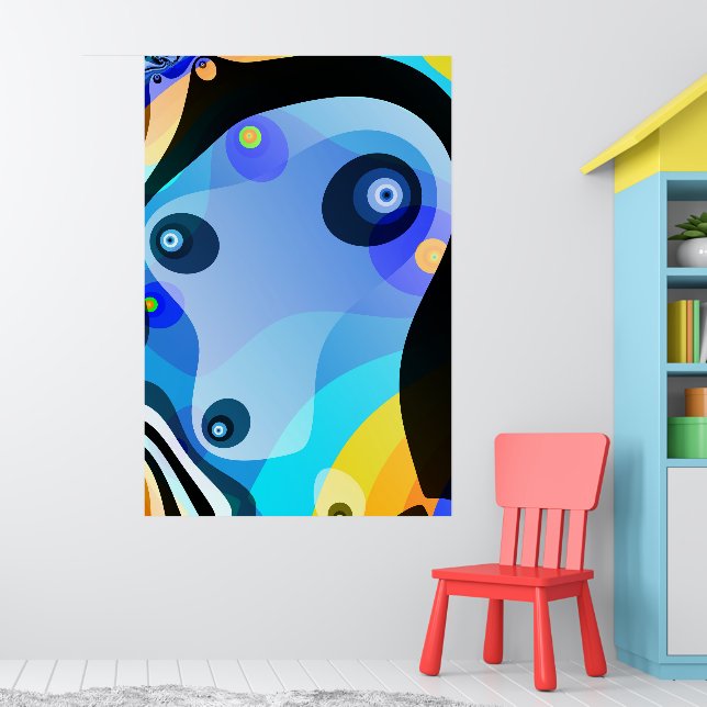 Poster Cachorro Azul - Arte Fractal Marinha (Berçário 1)