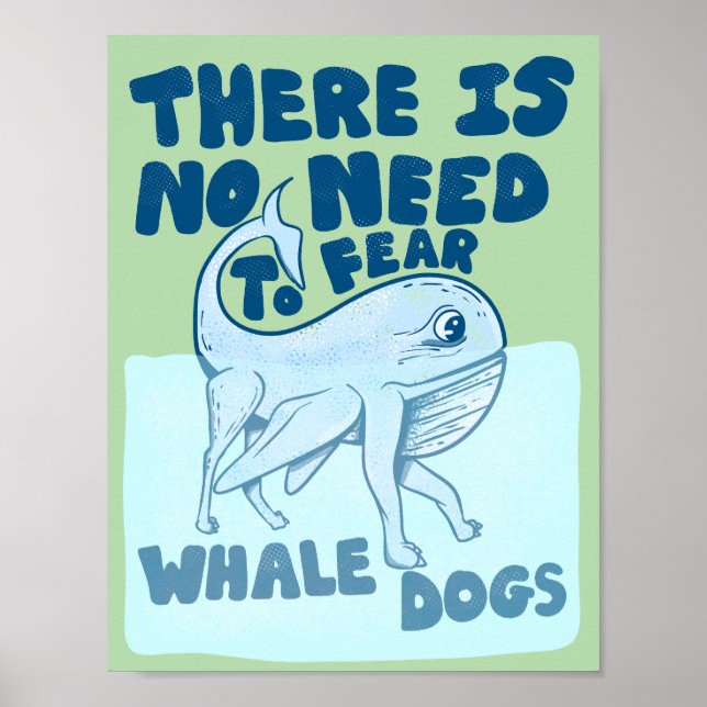 Poster Cachorro Baleia criatura engraçada (Frente)