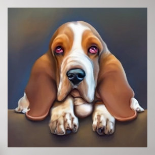 Poster Cachorro Basset - Retrato Cachorro