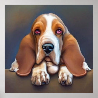 Poster Cachorro Basset - Retrato Cachorro