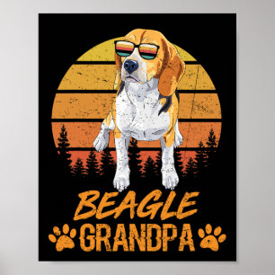Poster Cachorro Beagle Tricolor Vovô Pata Pai Dia dos Pai