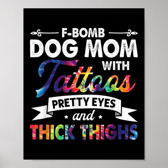Poster Cachorro Bomba F Mãe Com Tatuagens Bonito Olhos E  (Frente)