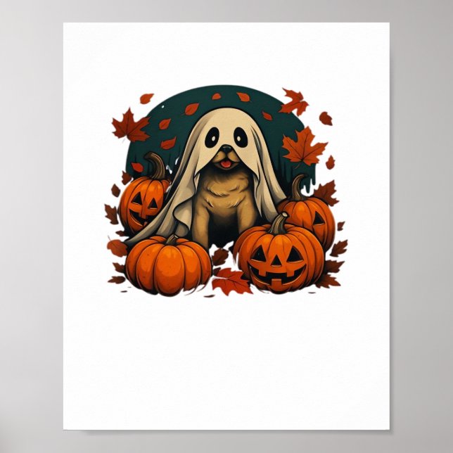 Poster Cachorro Bonito Com Bombaim Cai Clássico De Hallow (Frente)
