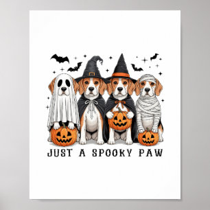 Poster Cachorro Bonito Fantasma Beagle Halloween Dia de A