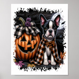 Poster Cachorro Boston Terrier Halloween