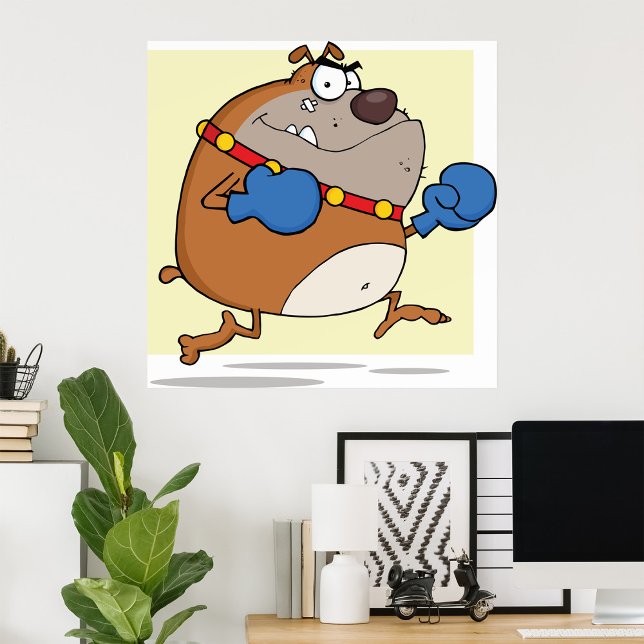 Poster Cachorro-Boxão Engraçado Cartoon (Criador carregado)