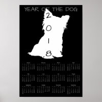 Cachorro Branco Chinês Ano Novo 2018 Calendário P