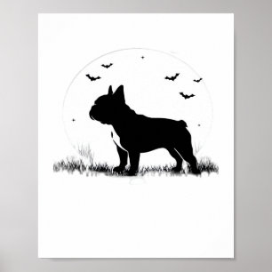 Poster Cachorro Bulldog Francês - Silhueta das Luas do Ha