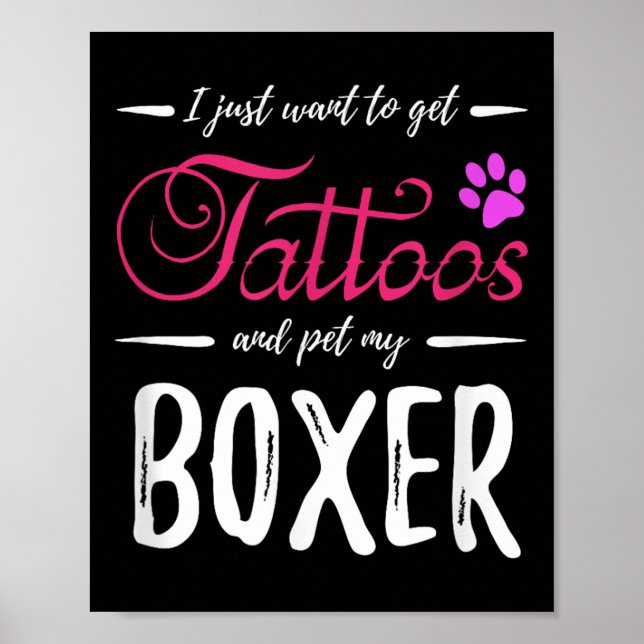 Poster Cachorro Cachorro Lover Tatuagem Camisa Engraçada  (Frente)