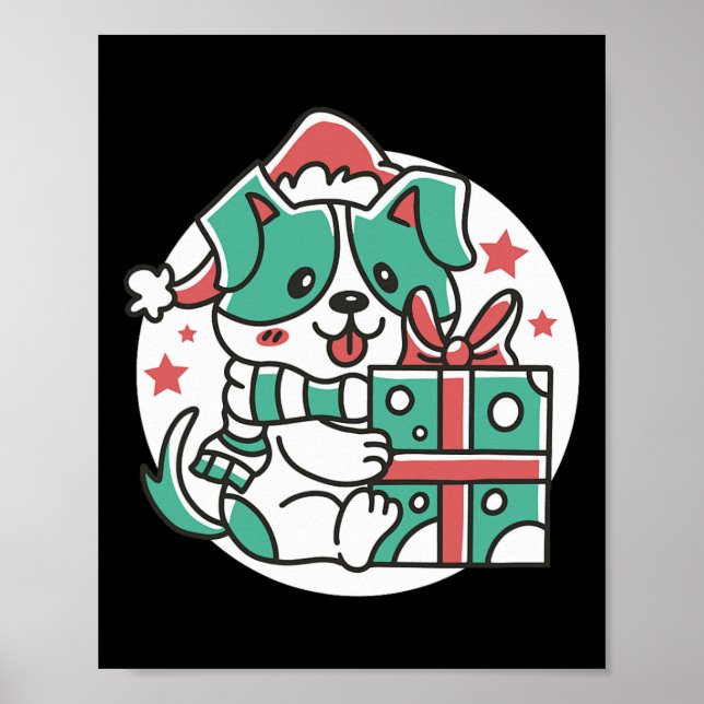 Poster Cachorro Cachorro Papai Noel - Feliz Natal (Frente)
