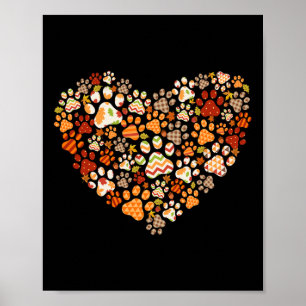 Poster Cachorro Cachorro Pata Pumpkin Autumn Leaf Queda