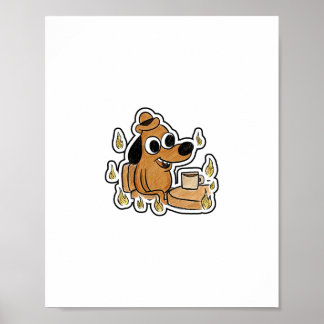 Poster Cachorro Calmo em Chamas