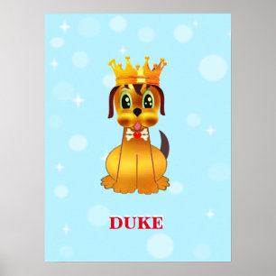 Poster Cachorro Cartoon Bonito e Real