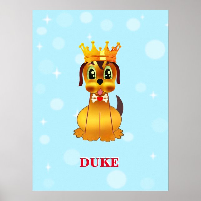 Poster Cachorro Cartoon Fofa Realeza (Frente)