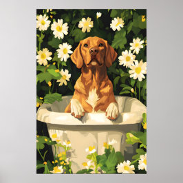 Poster Cachorro Chesapeake Bay Retriever na Banheira Post