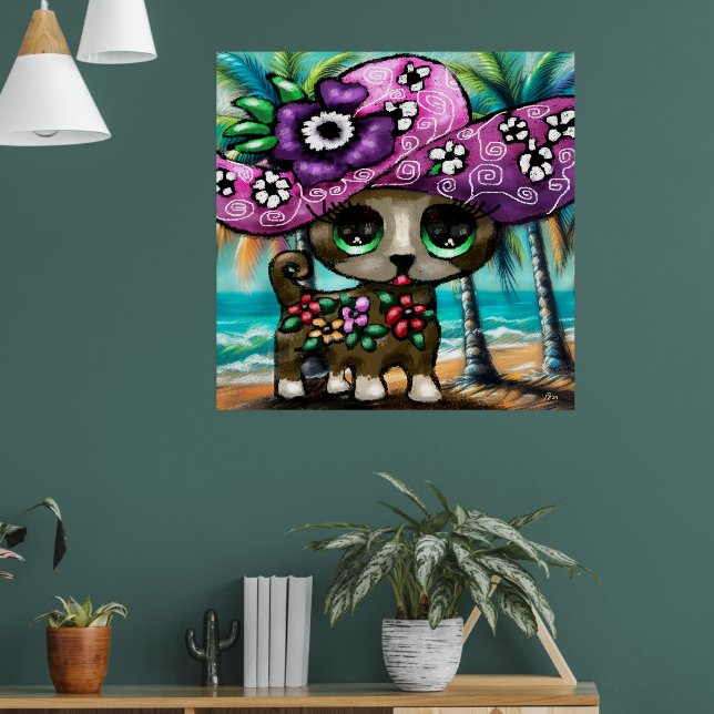 Poster Cachorro chihuahua de férias em palmeiras (Sala de Estar 1)