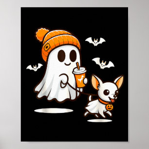 Poster Cachorro Chihuahua Fantasma Engraçado Andando Mulh