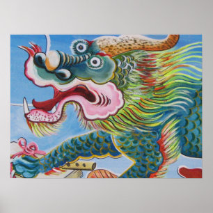 Pôster Cachorro Chinês/Mural Guardião do Leão