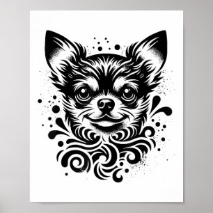 Poster Cachorro Chinhuahua Cachorro Cachorro Vintage Tatu