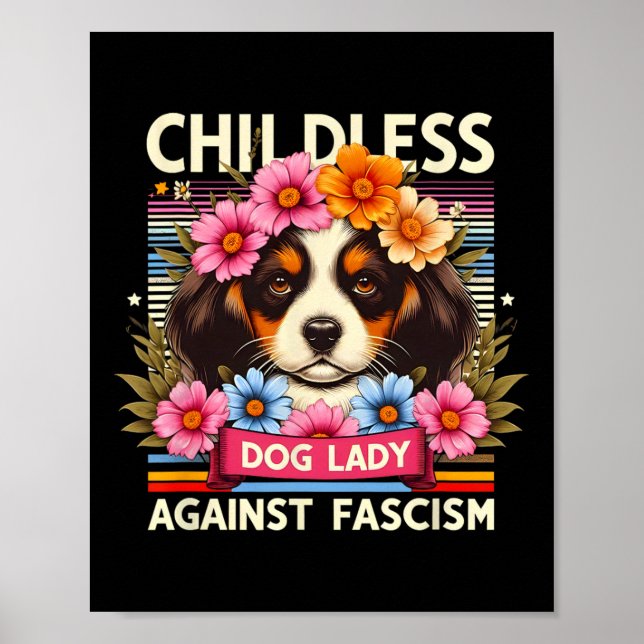 Poster Cachorro Contra o Fascismo Cachorro Amantes Kamala (Frente)