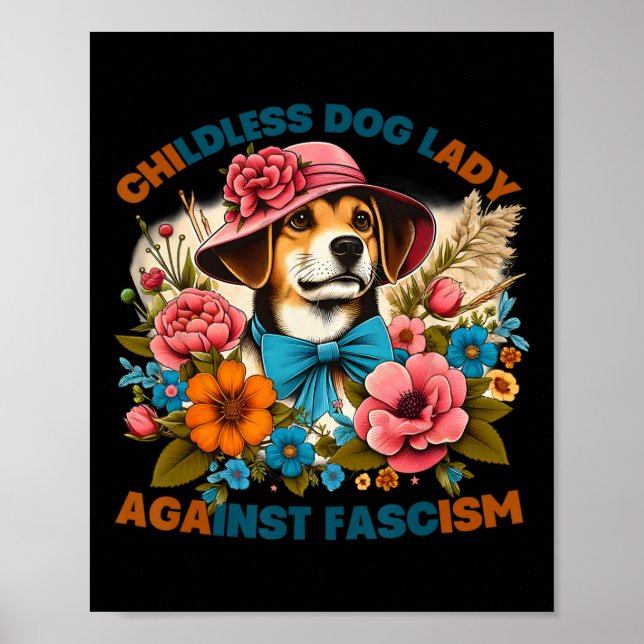 Poster Cachorro Contra o Fascismo Votando Proprietários d (Frente)
