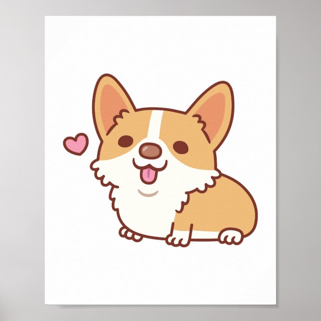 Poster Cachorro Corgi Sorridente (Frente)