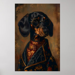 Poster Cachorro Dachshund Aristocrático, Impressão, Cão d