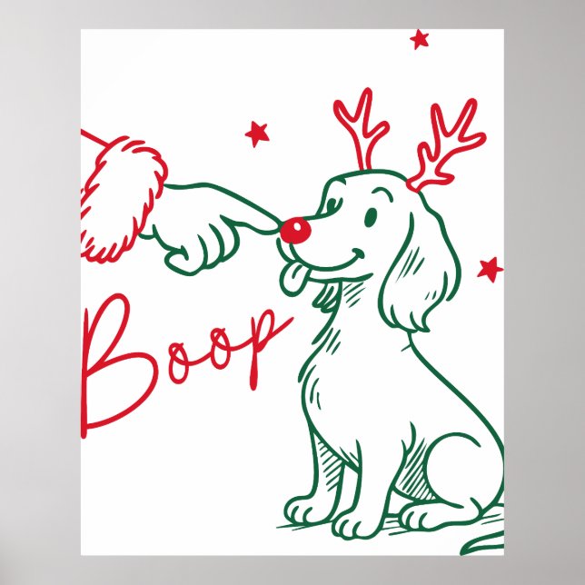 Poster Cachorro Dachshund Boop de Natal (Frente)