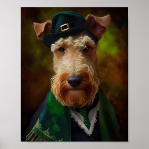 Poster Cachorro de Airedale na Rua. Dia de Patrick