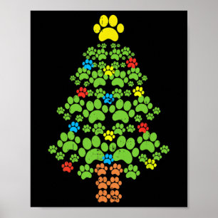 Poster Cachorro De Árvore De Natal Ou Gato Com Papais noe