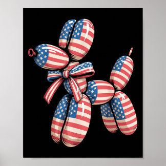 Poster Cachorro de Balão Torção de Balão 4 de Julho Ameri