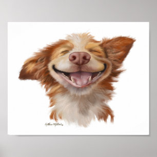 Poster Cachorro de Desenho Animado com Grande Sorriso Div