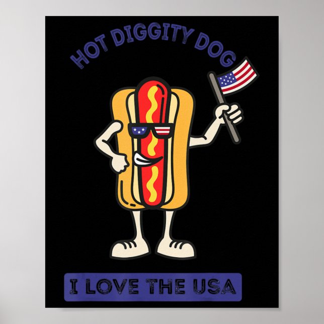 Poster Cachorro de Dígidade Quente 4 de julho Policial do (Frente)