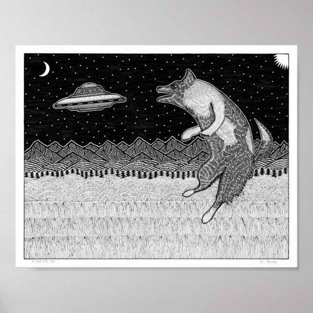 Pôster Cachorro de Disco Voador (Frente)