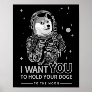 Poster Cachorro De Dogecoina Quero Que Você Chame A Lua 