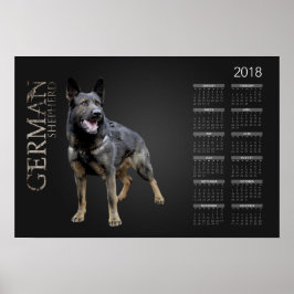 Poster Cachorro de German shepherd de Trabalho - Calendár