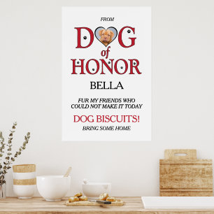Poster Cachorro de Honra Barra de Biscoitos de Casamento