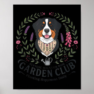 Poster Cachorro de montanha de Berna mãe clube de jardina