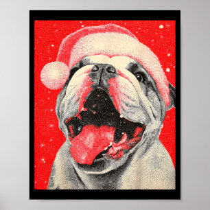 Poster Cachorro de Natal Bulldog de Natal