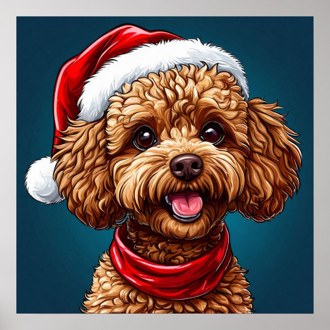 Poster Cachorro de Natal fofo (Frente)
