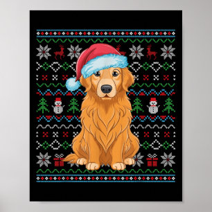Poster Cachorro De Retriever De Ouro Feio Amadurece Xmas