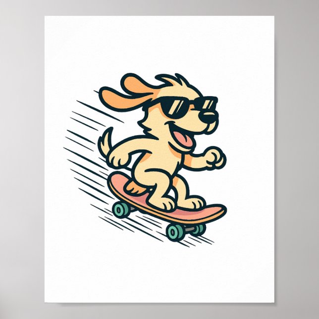 Poster Cachorro de skate (Frente)