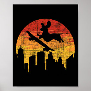 Poster Cachorro de Skate Dachshund - Amante de Cachorro d