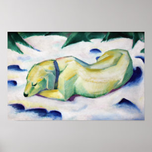 Poster Cachorro Deitado na Neve (1911) por Franz Marc