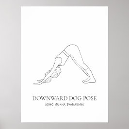 Poster Cachorro Descendente Pose Yoga Minimalista Arte da