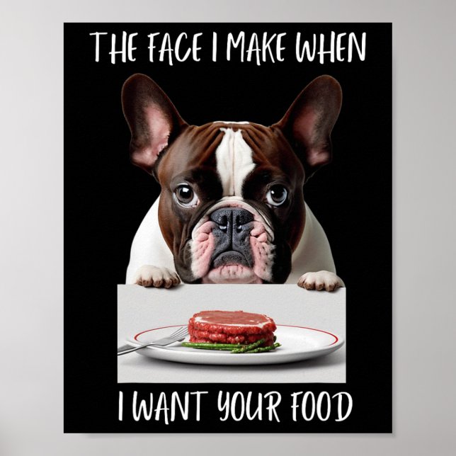 Poster Cachorro Design Steak Comida Buldogue Francês Jant (Frente)