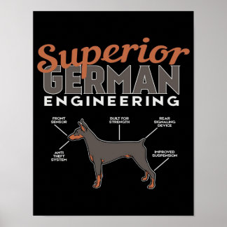 Poster Cachorro Doberman de Engenharia Alemã Superior