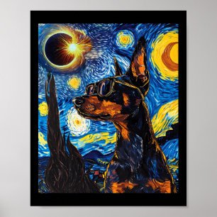 Poster Cachorro Doberman Solar Eclipse